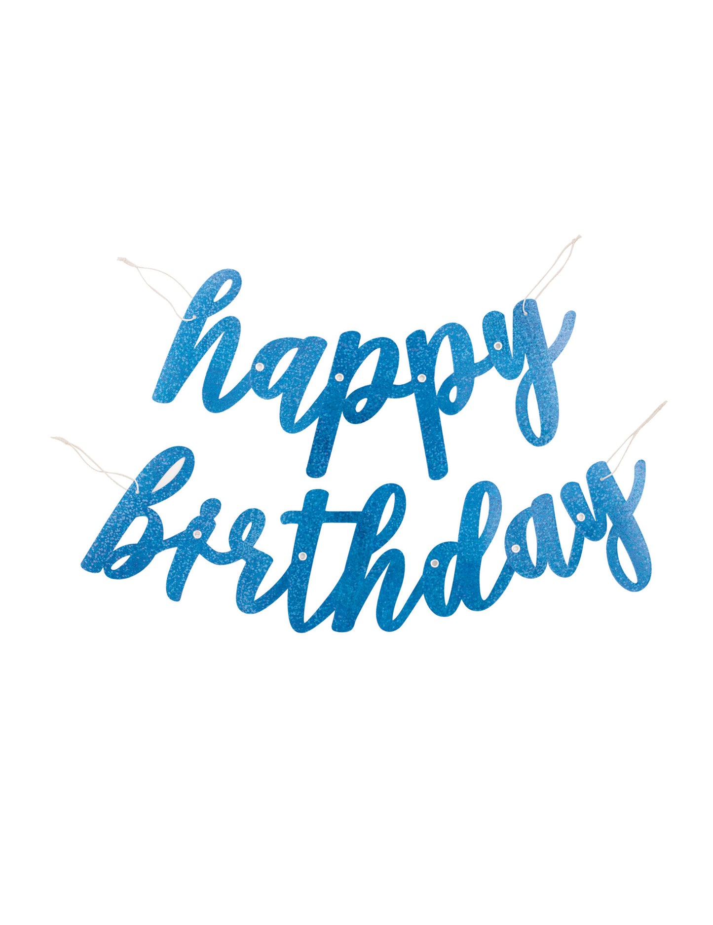 Csillogó kék "Boldog születésnapot" karton girland 84 cm születésnapra