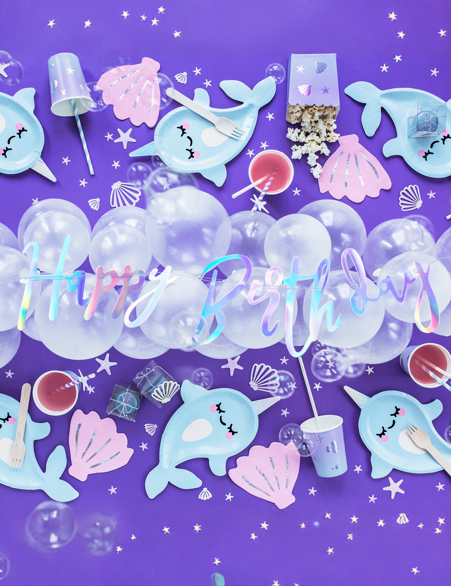 Boldog születésnapot irizáló 16,5 x 62 cm karton koszorú