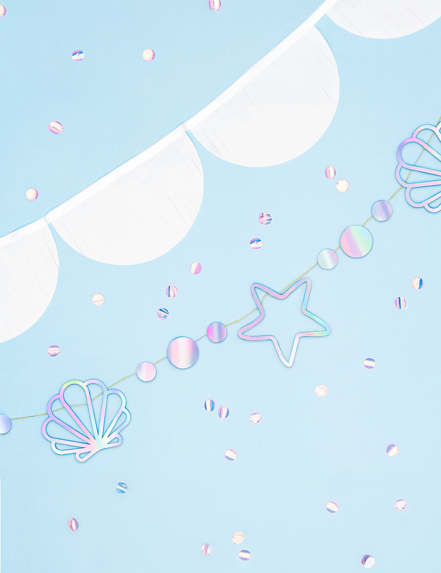 Holografikus sellő karton karton Garland 1,65 m