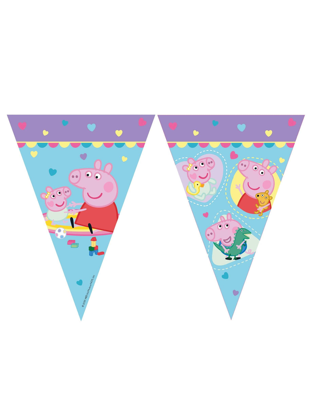 Kék Peppa malac gyerek zászlófüzér Peppa és George Pig mintákkal