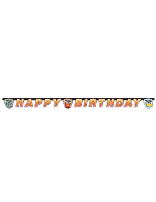 Vue d'ensemble de la guirlande Happy Birthday Cars 3™