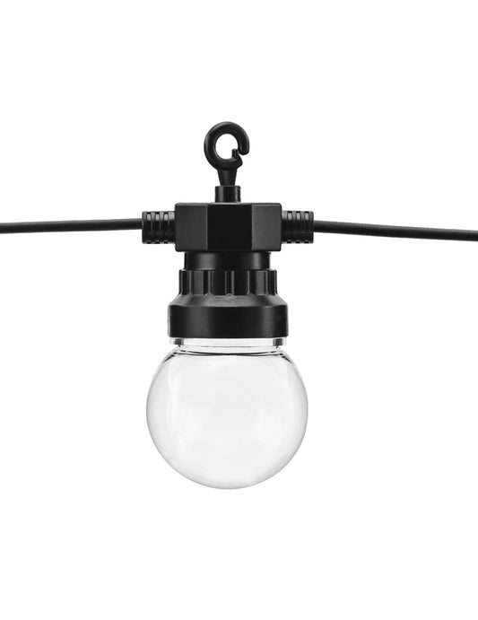 Fekete LED guinguette fényfüzér 5 m