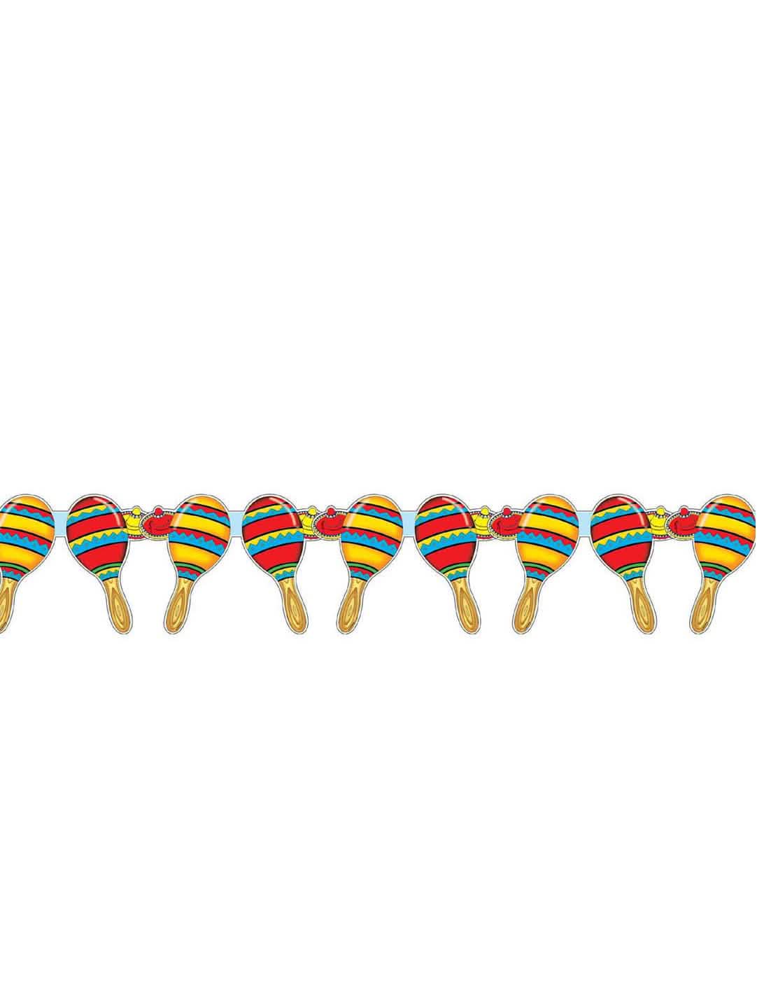 mexikói maracas girland sokszínű 3 méter sombrerókkal