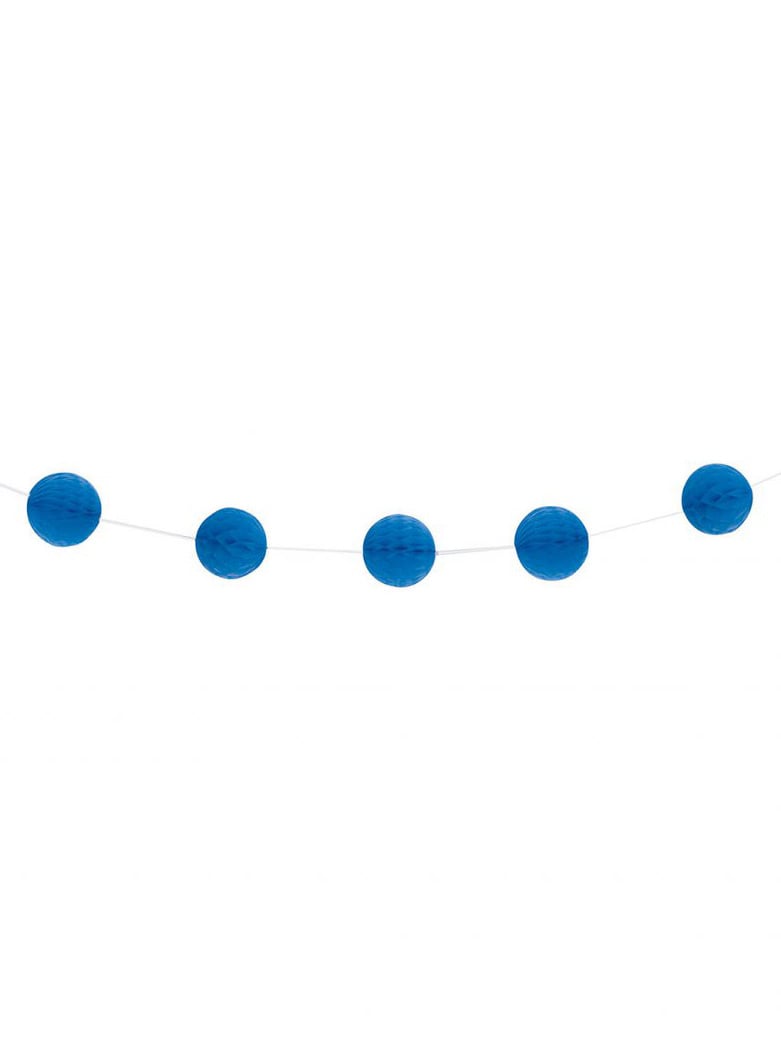 Sötétkék méhsejt papírgömb girland 2,13 m