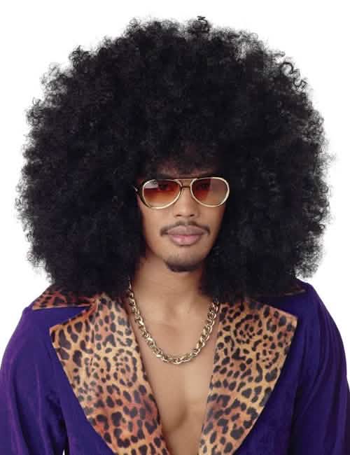 Fekete, dús afro maxi paróka felnőtt számára