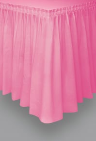 Rózsaszín műanyag asztalszoknya 73 x 426 cm