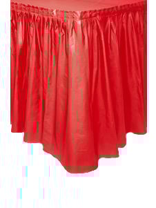 Öntapadós piros műanyag asztalszoknya 426 cm