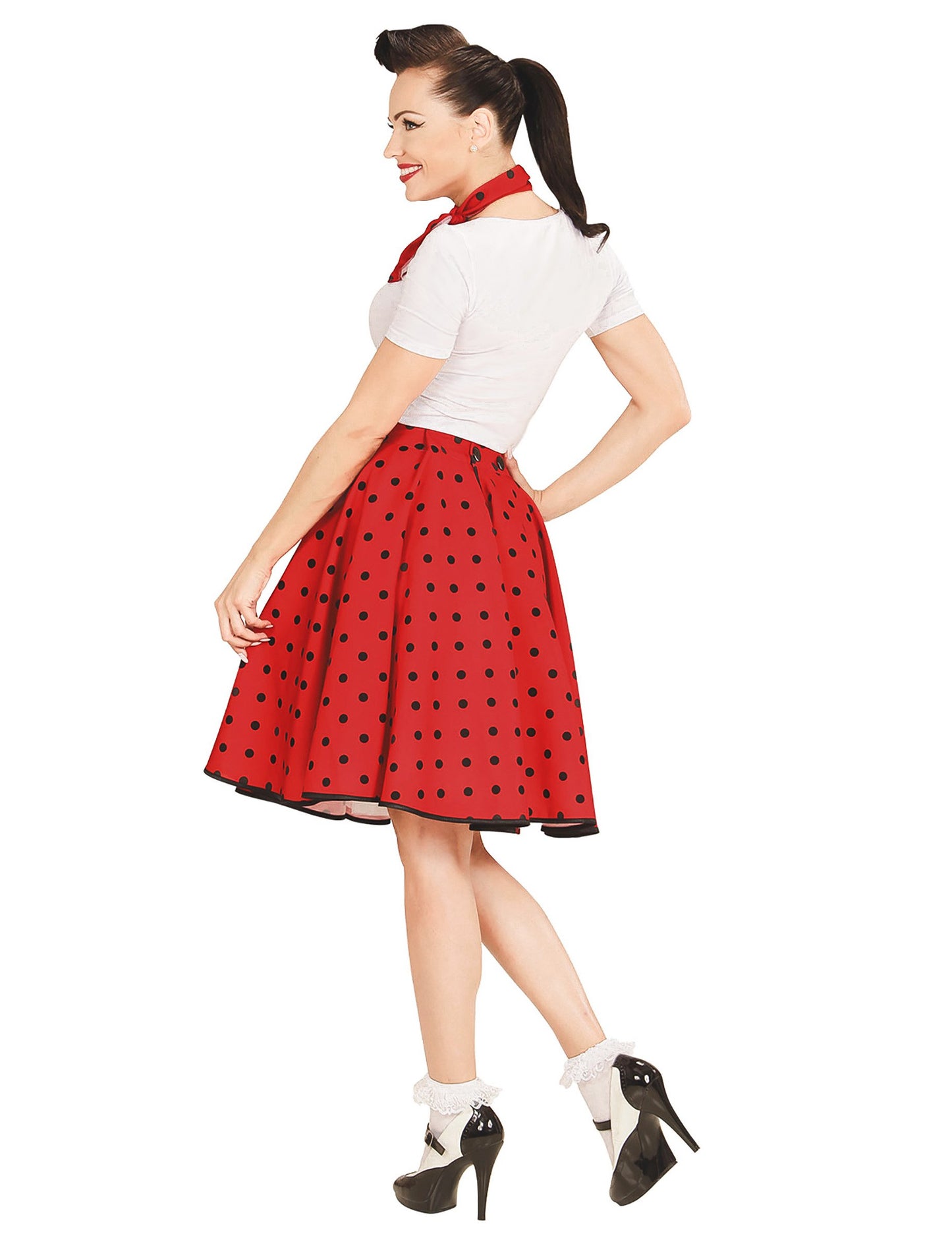 50 -50 -50 -50 -50 -Nők piros borsó és sál szoknya