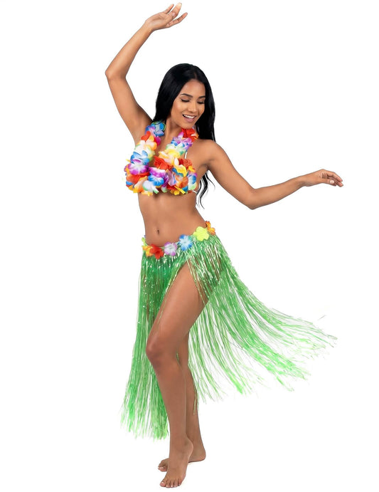 Hosszú hawaii szoknya zöld felnőtt
