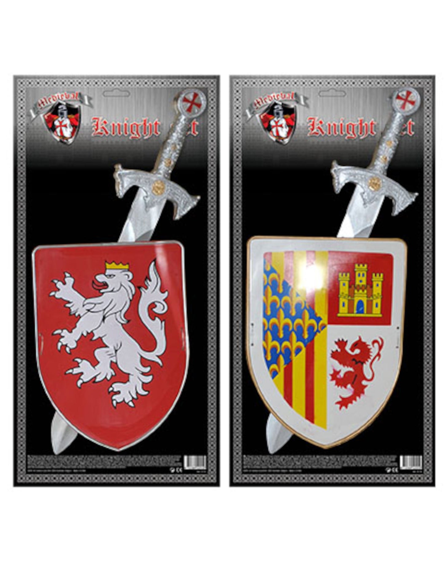 Pajzskészlet és műanyag lovag gyermekeknek