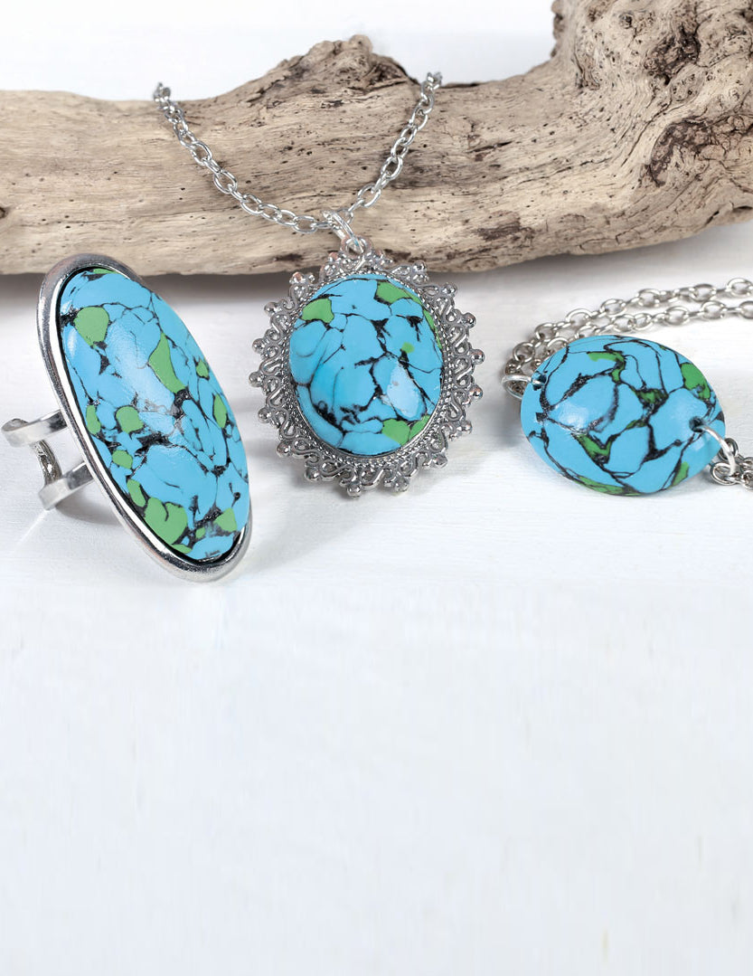 Ékszerkészítő készlet türkiz kövekkel, 12,5 x 13 cm az isteni