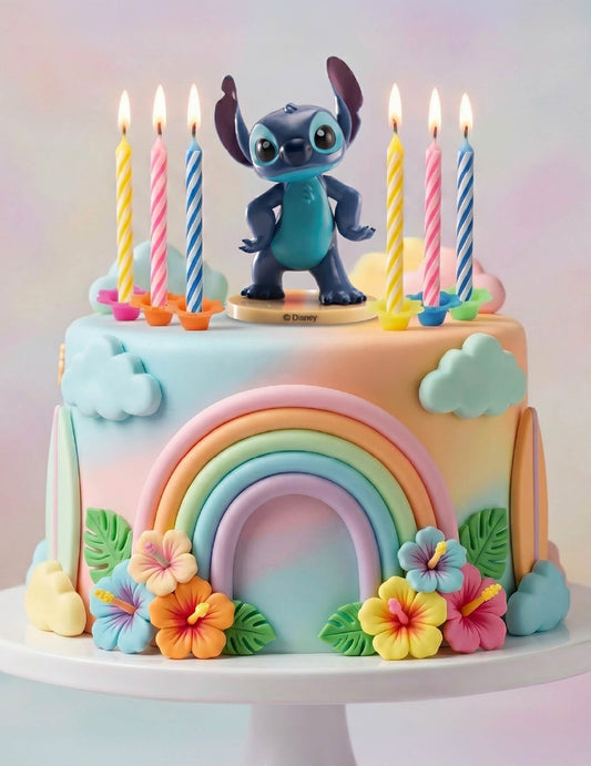Stitch™ PVC figura készlet gyertyákkal