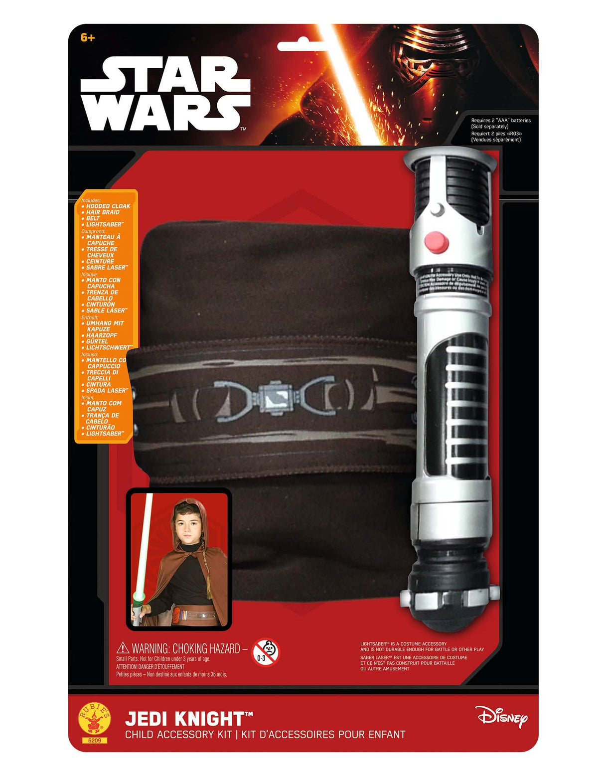 A Star Wars™ Jedi készlet csomagolásának és kiegészítőinek nézete