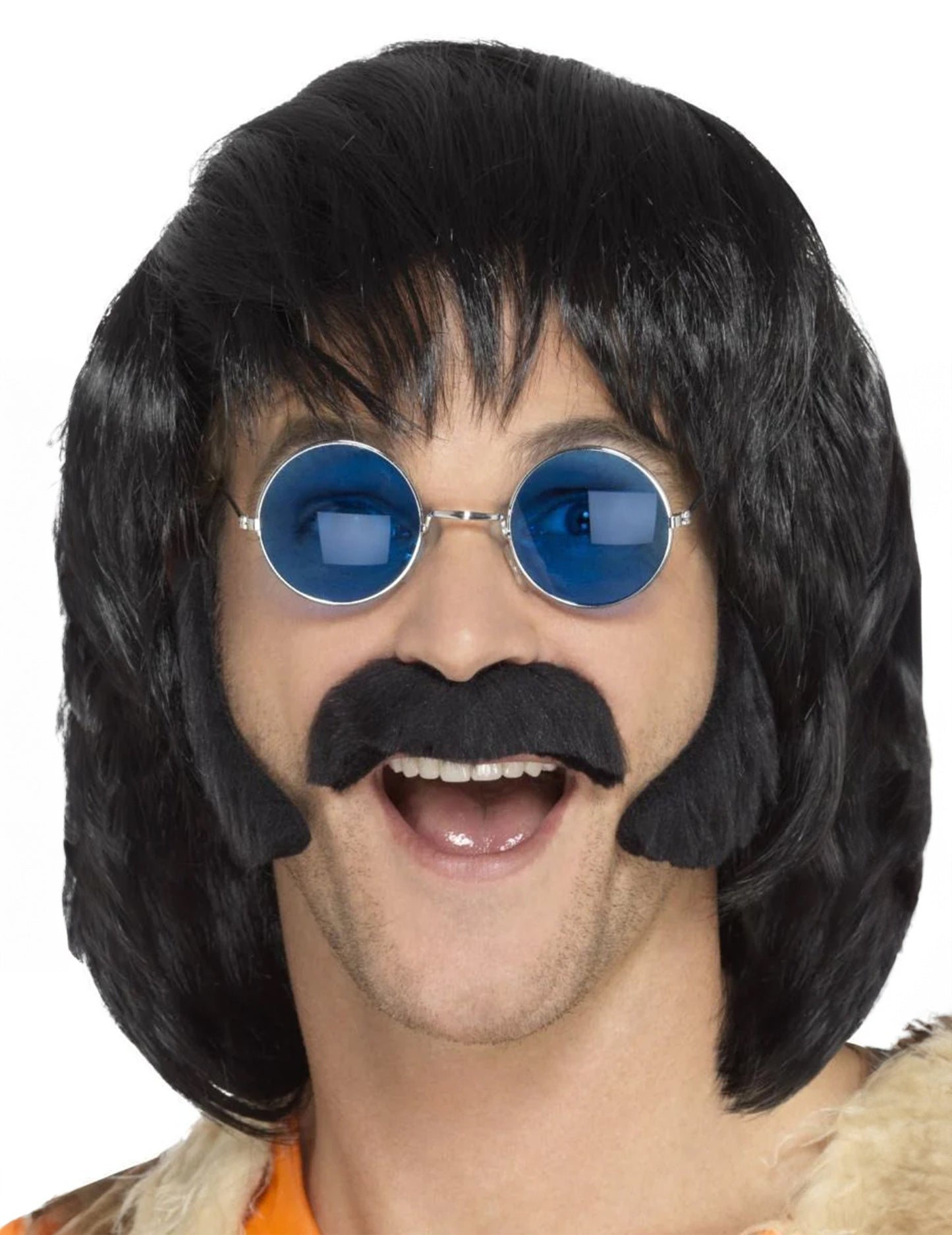 Fekete hippi készlet bajusz és férfi lábakkal