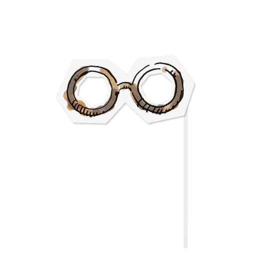 Accessoire de lunettes rondes sur tige du Kit photobooth 8 pièces Harry Potter
