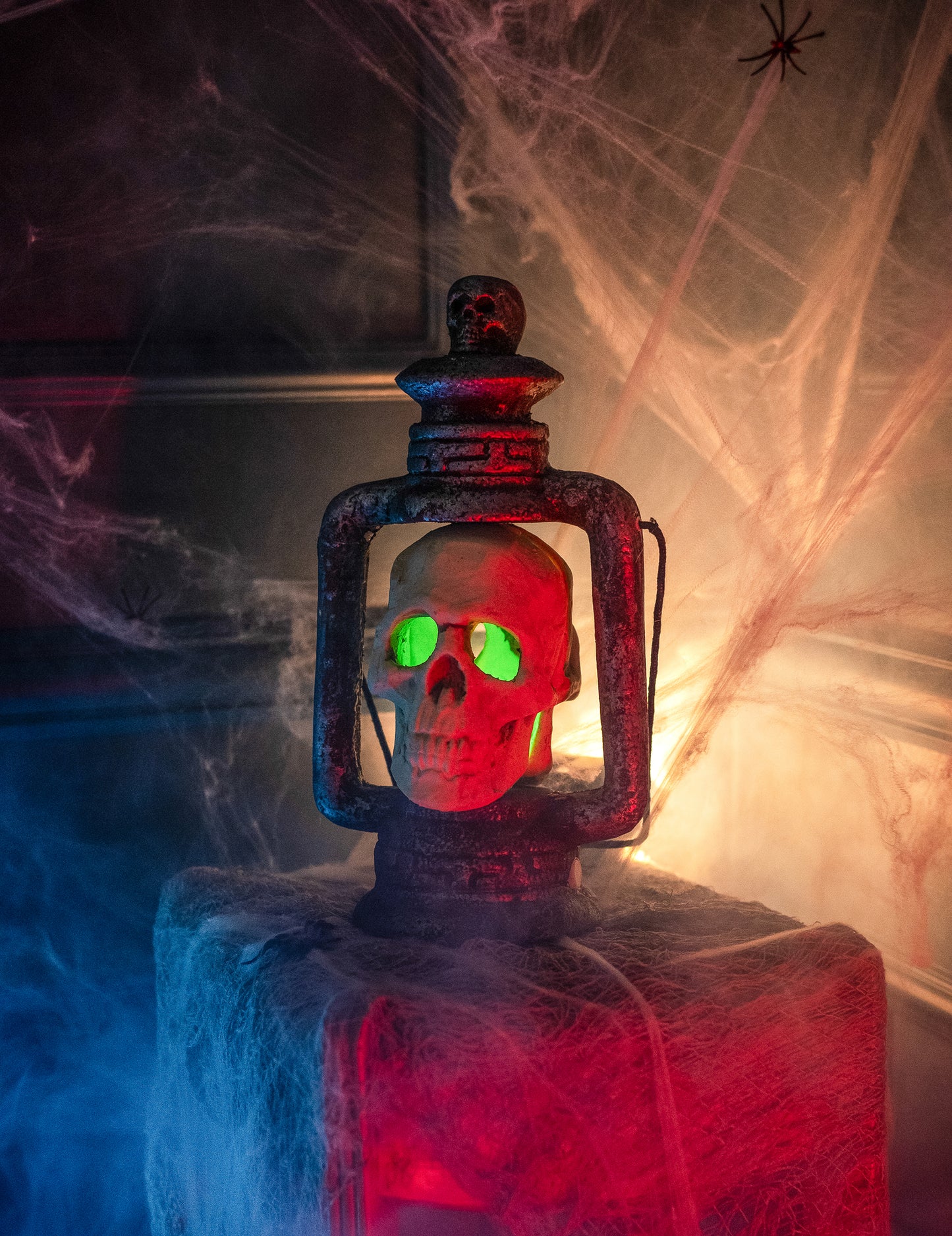 Világító koponya lámpa 35 cm -es halloween