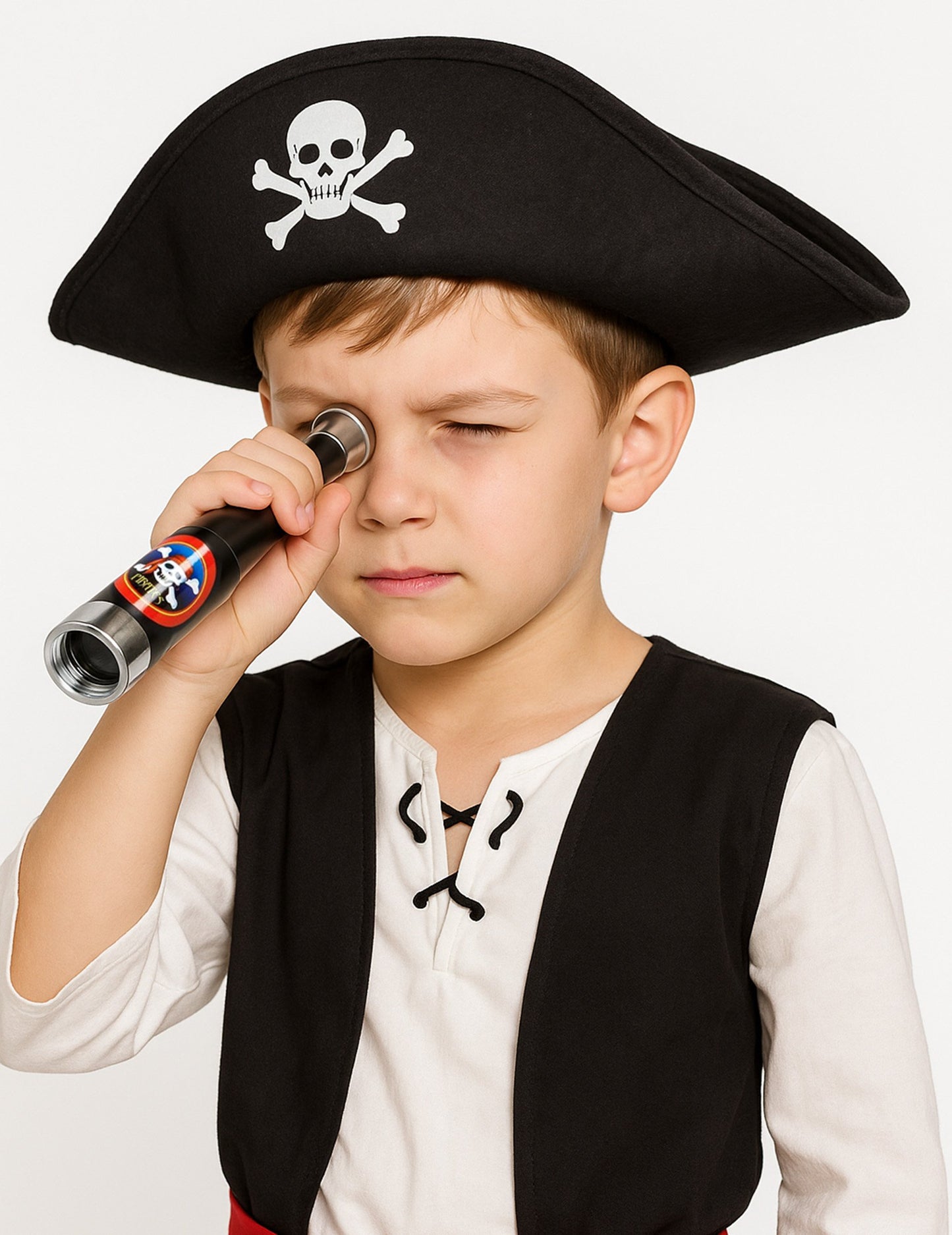 A gyermek kalóz távcső helyzetbe állítása