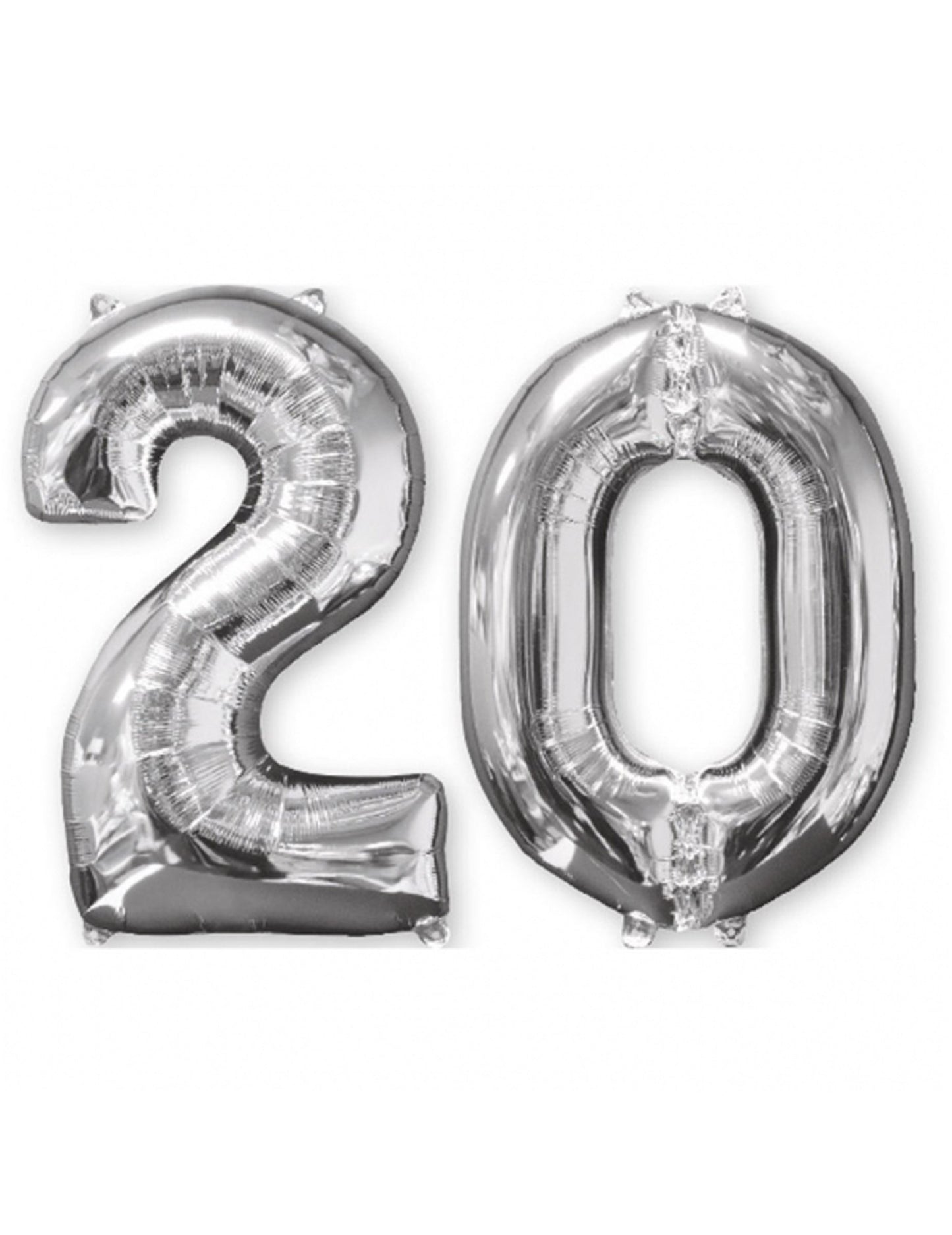 Ballons aluminium chiffre 20 argent