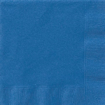 Serviettes en papier bleu royal pour fête avec bordure gaufrée