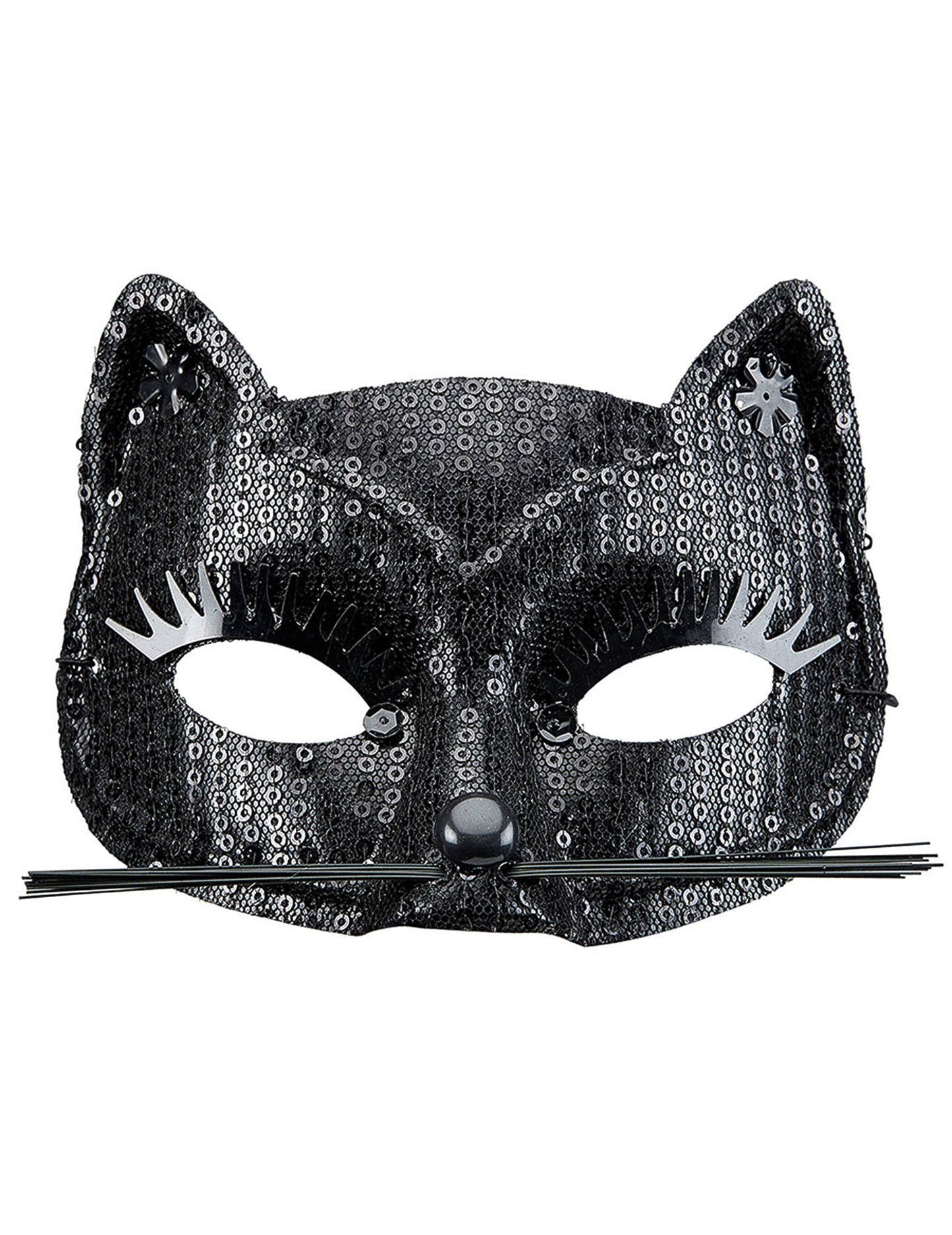 Loup chat à sequins pour adulte noir