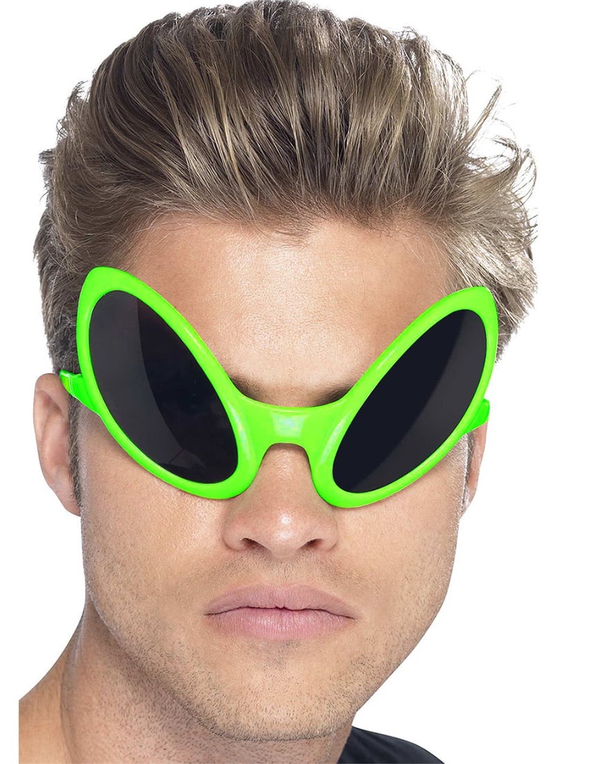Lunettes d'alien pour adulte vert fluo