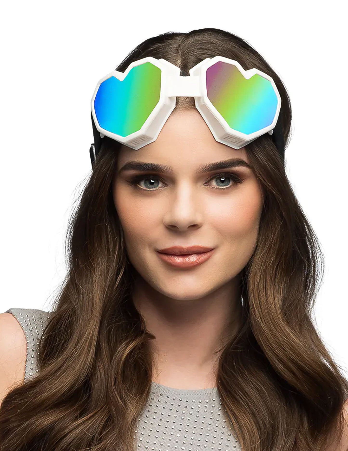 Felnőtt fehér szív sí szemüveg