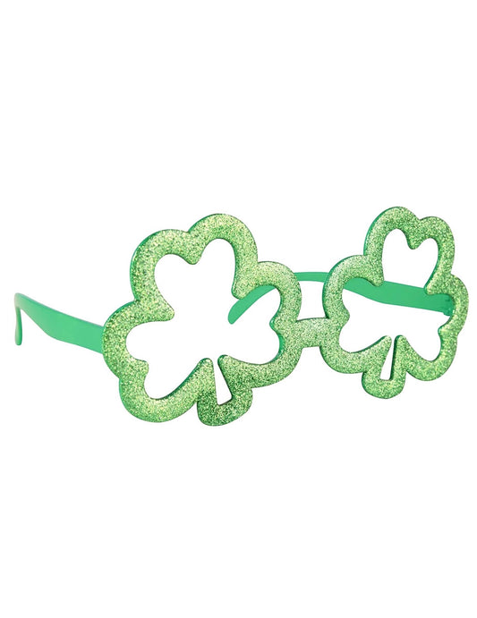 Vue de profil des lunettes trèfles de la Saint Patrick