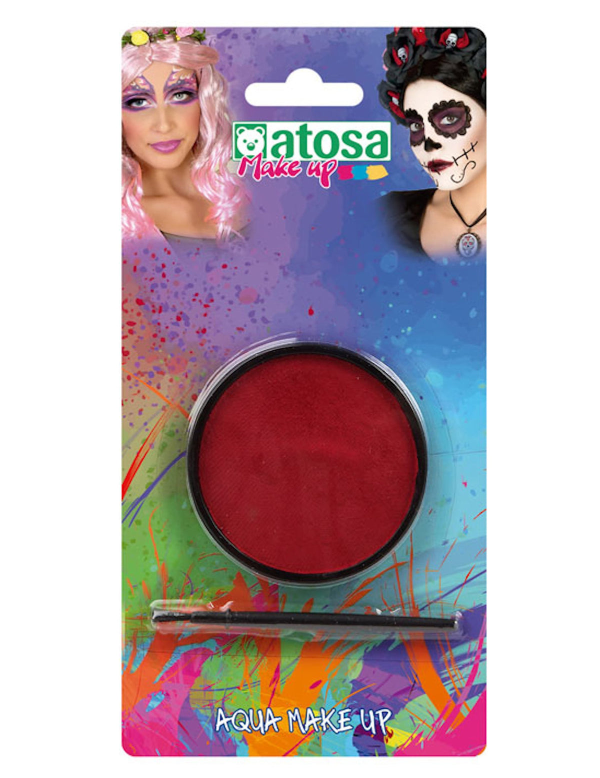 Maquillage à l'eau pour adulte rouge avec pinceau