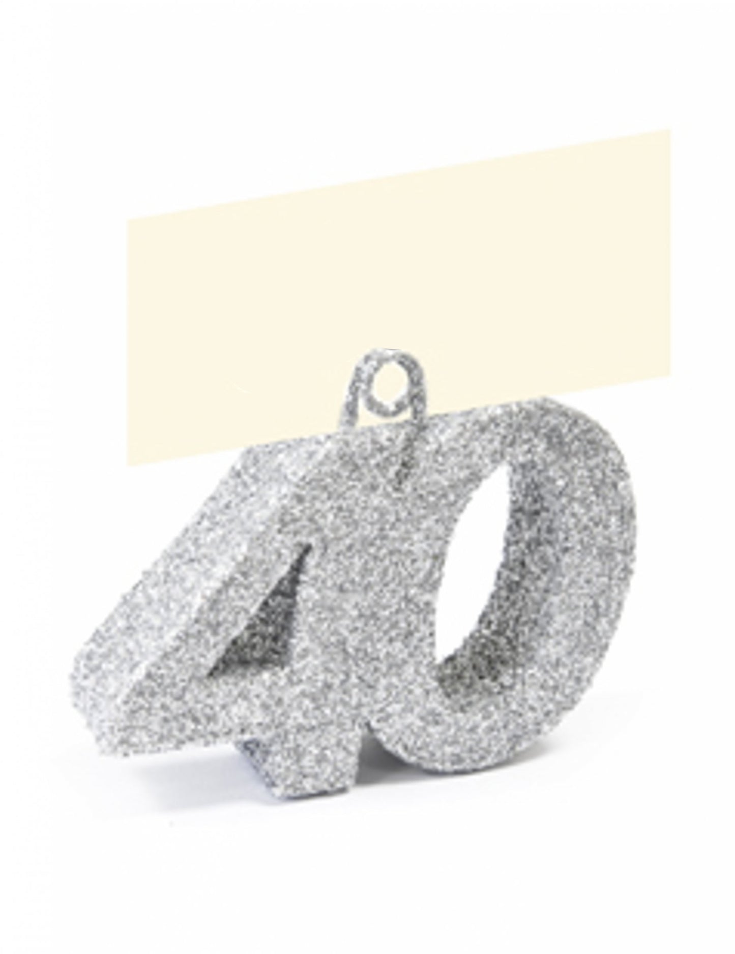 Ezüst csillámos számozású névkártyával, 40-es számmal