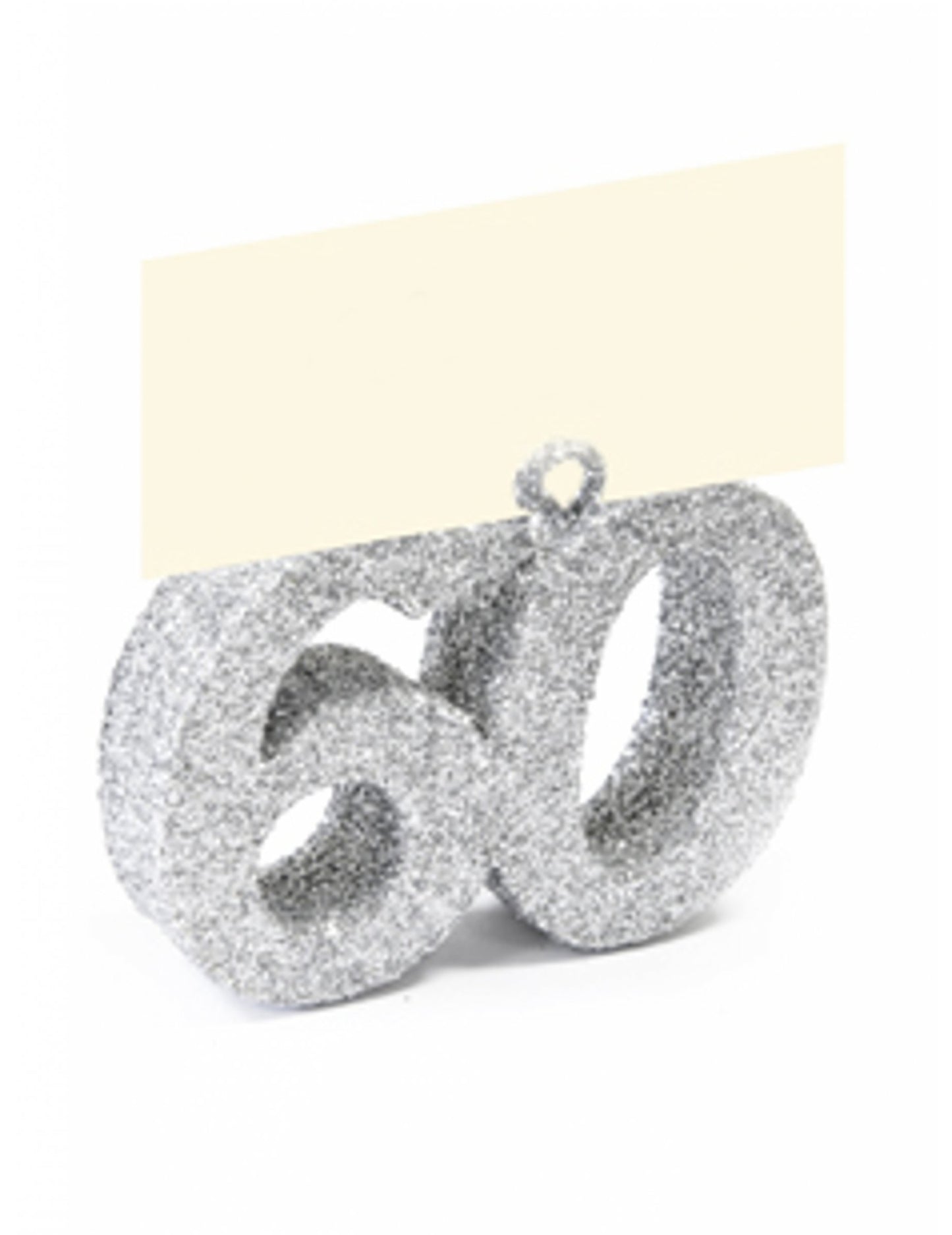 Ezüst csillámos 60-as számú névkártyával