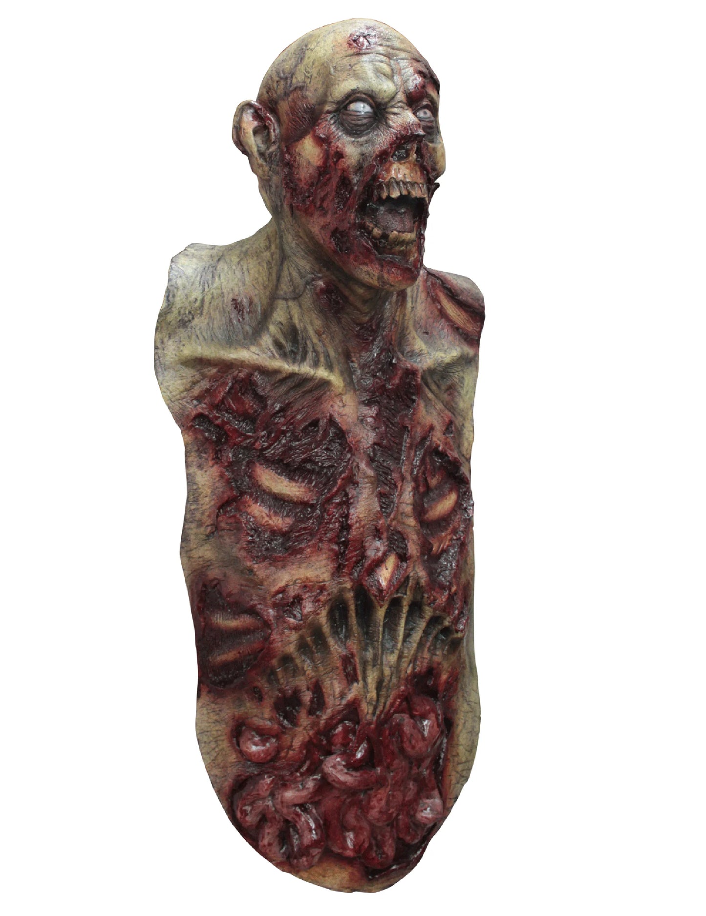 Vue de profil du masque intégral et buste zombie