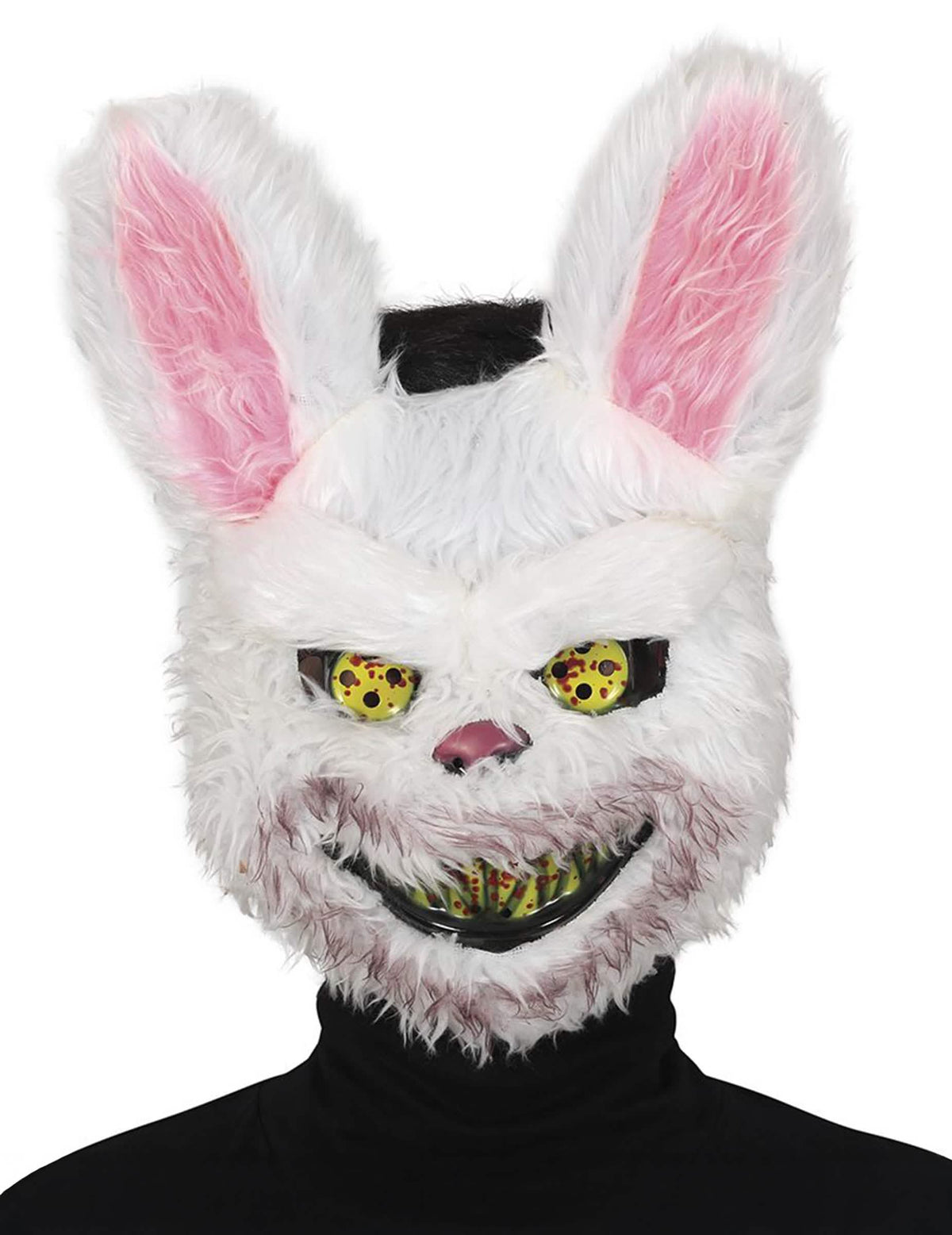 Masque de lapin tueur pour adulte blanc et rose ensanglanté