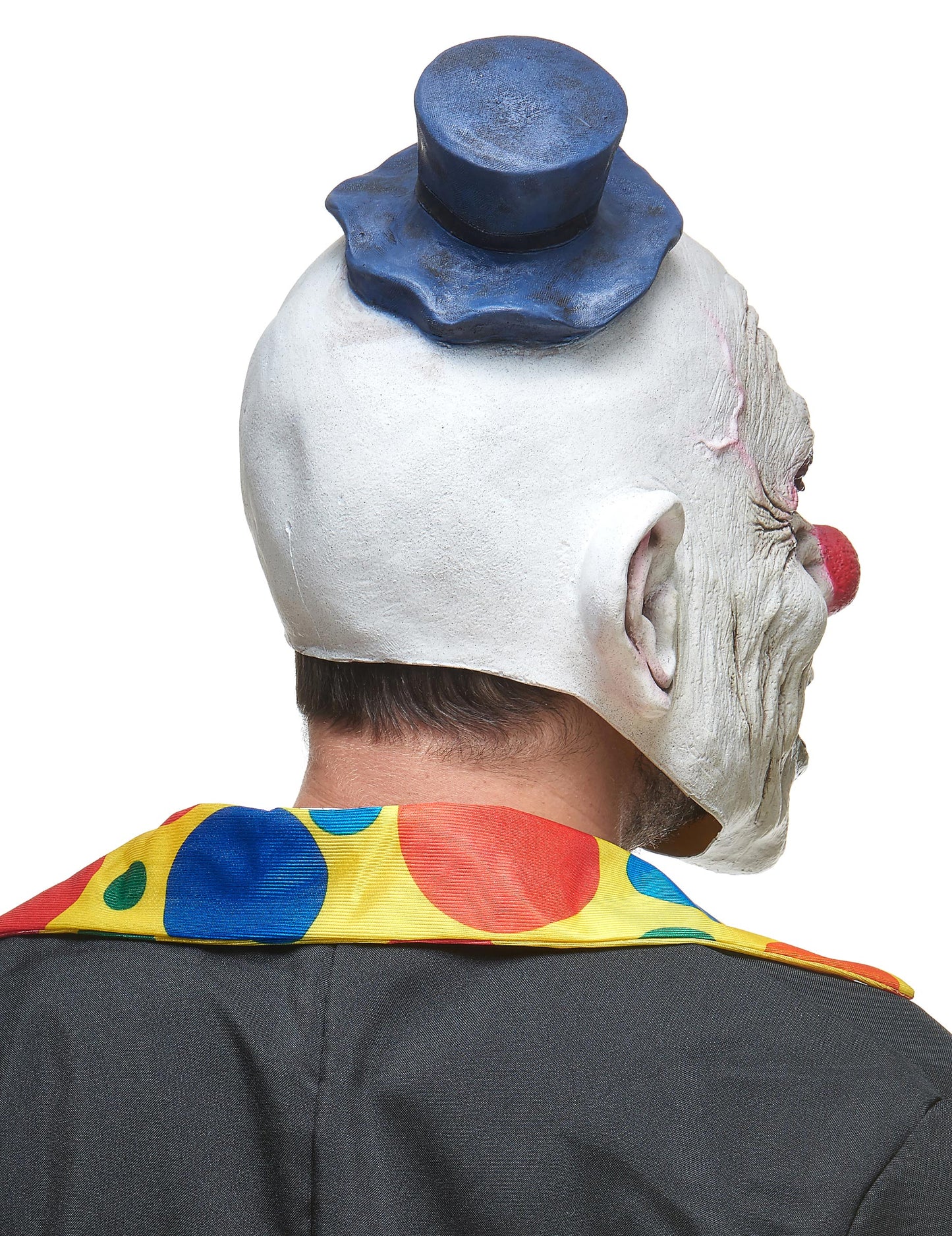 Vue de dos du masque latex clown hideux