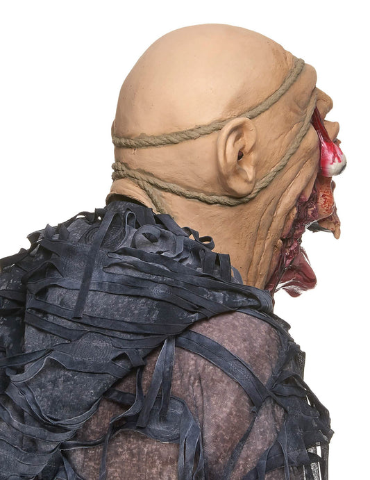 Vue de profil du masque en latex zombie dévoreur pour adulte