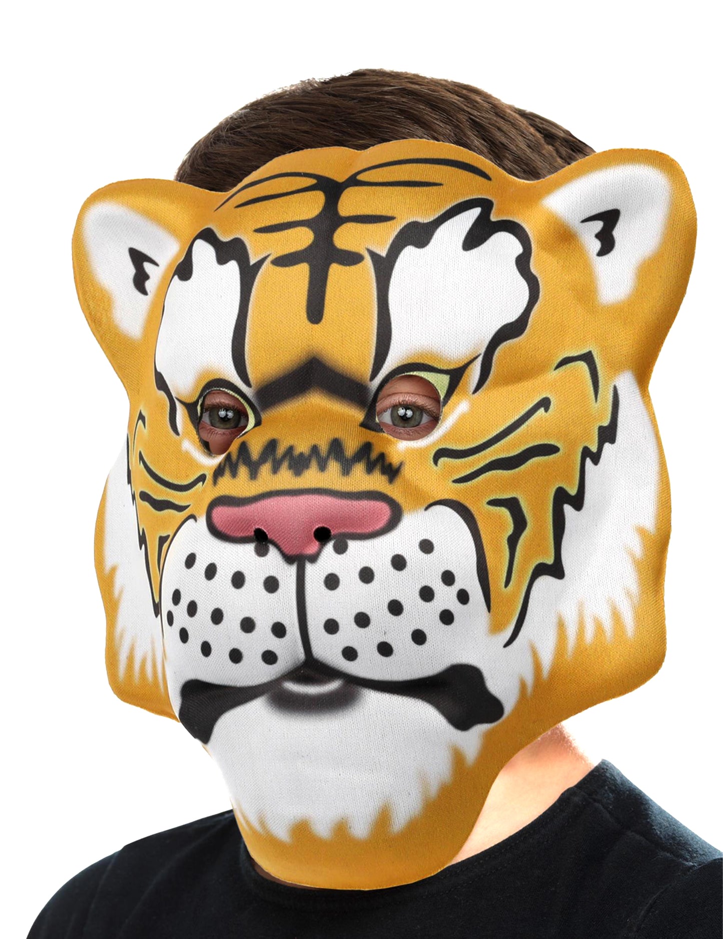 Vue de face du masque tête de tigre