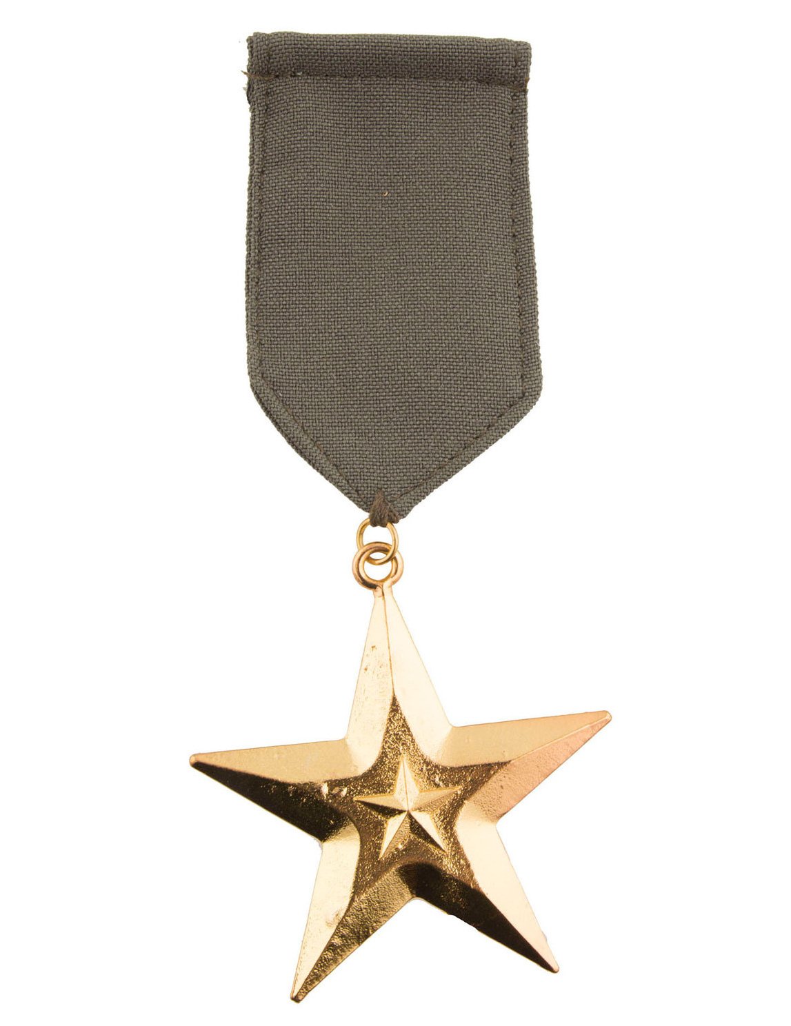 Médaille militaire pour adulte dorée avec ruban kaki