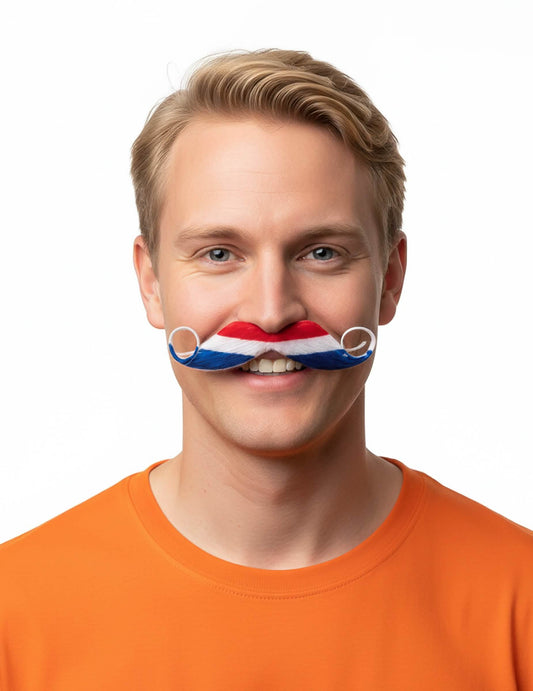 Vue de face de la moustache supporter Pays-Bas