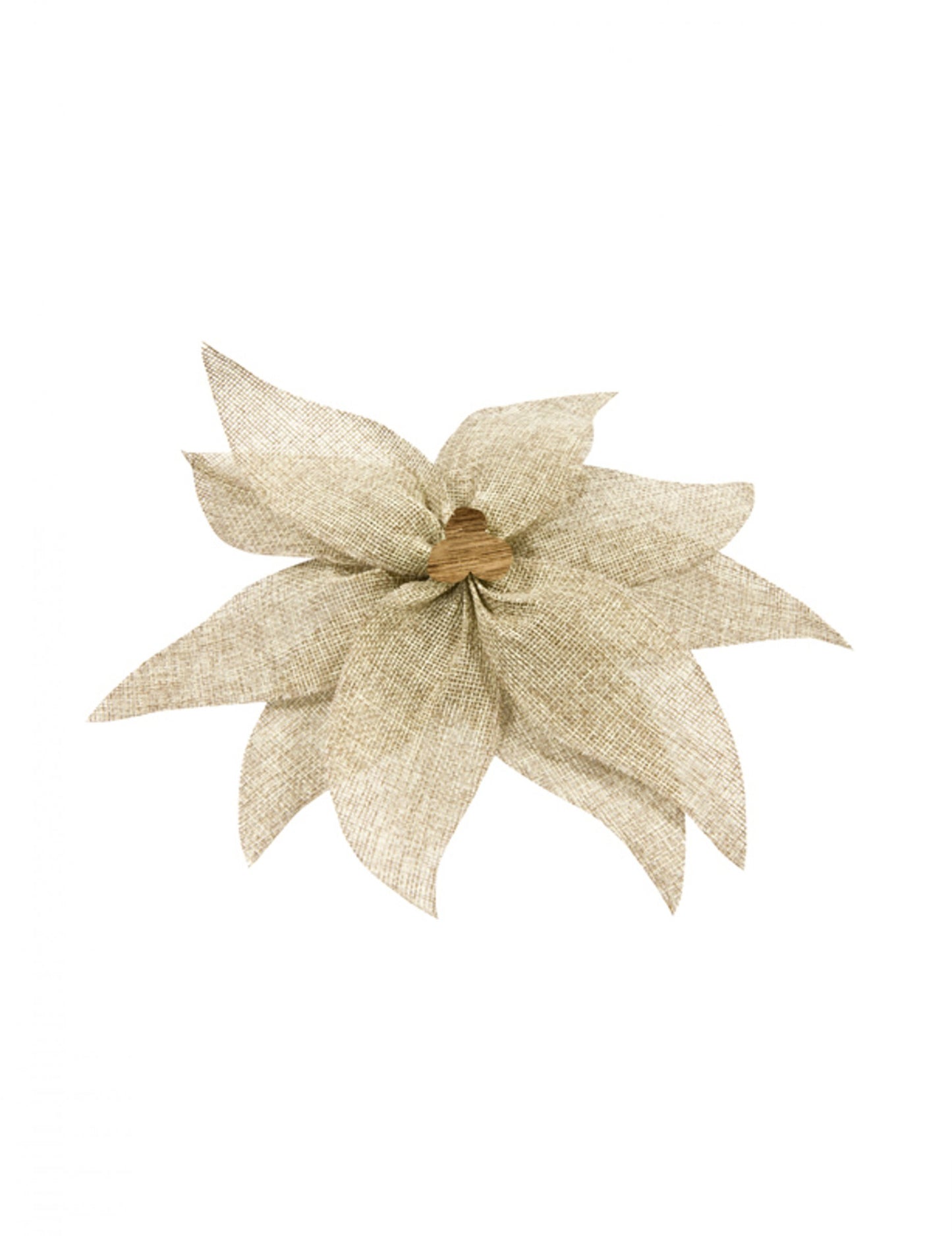 Mikulásvirág masni vászonból fa gyönggyel 20 cm, asztaldísz