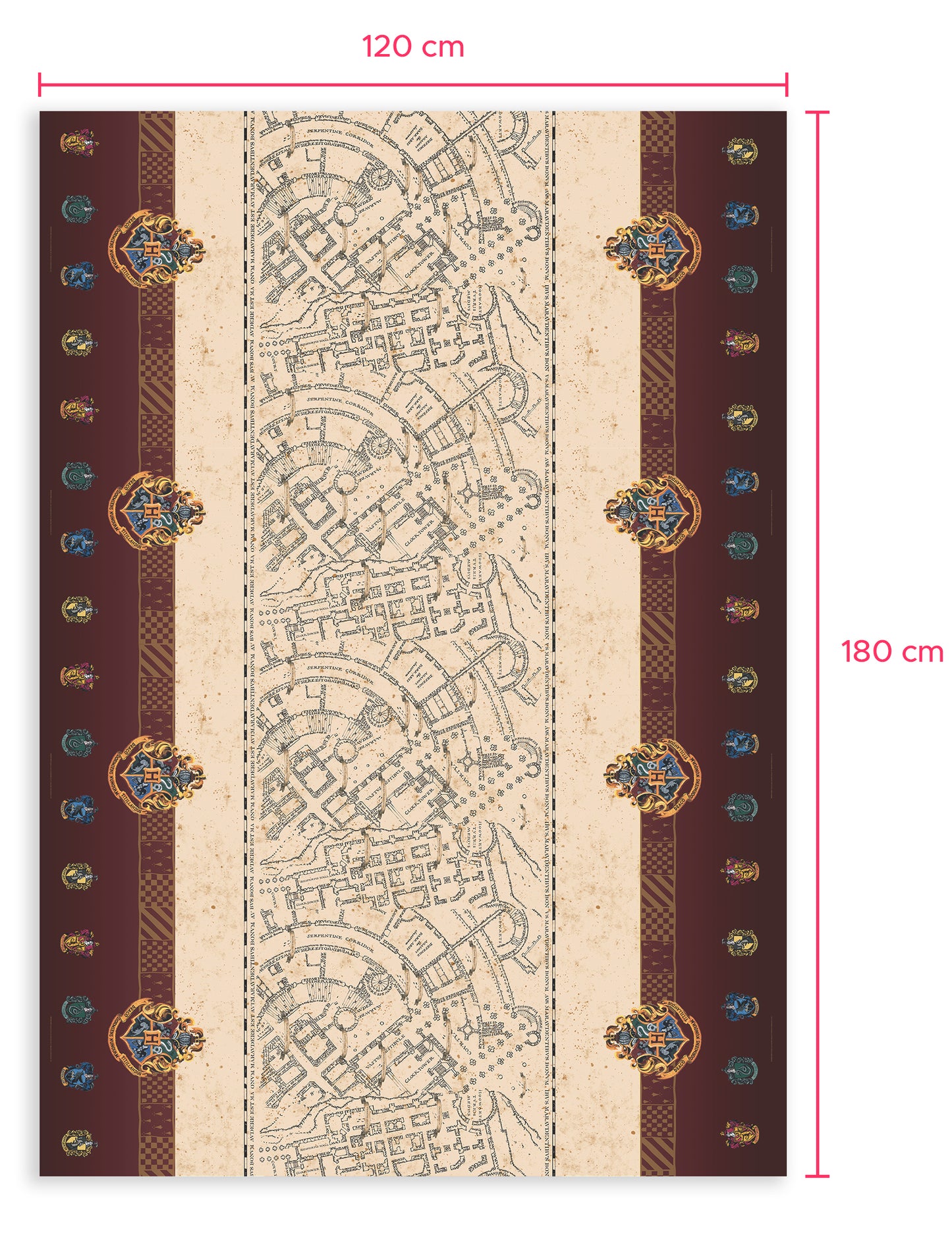 Marauder kártya terítő 120x180 cm Harry Potter