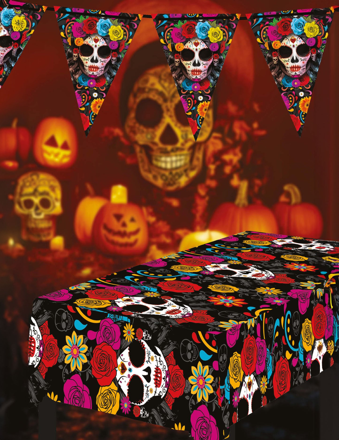 Catrina Dia de los Muertos 137 x 274 cm -es terítő