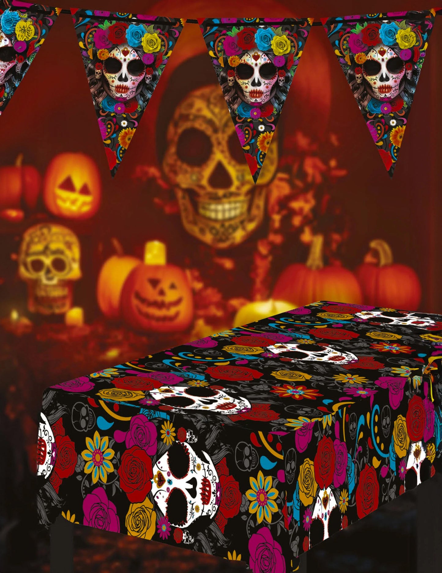 Catrina Dia de los Muertos 137 x 274 cm -es terítő