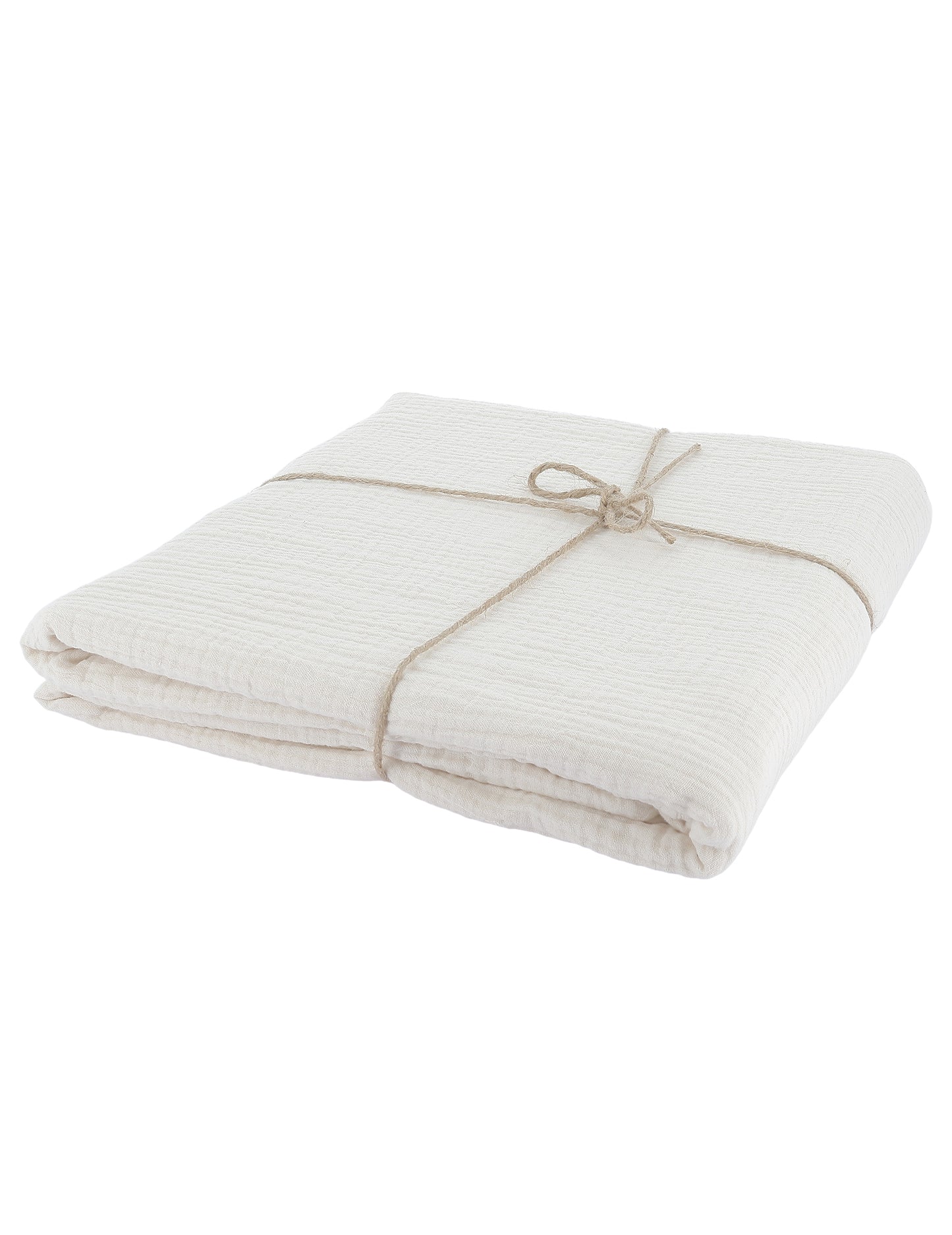 Krémszínű pamut géz terítő 130 x 240 cm bohém stílus