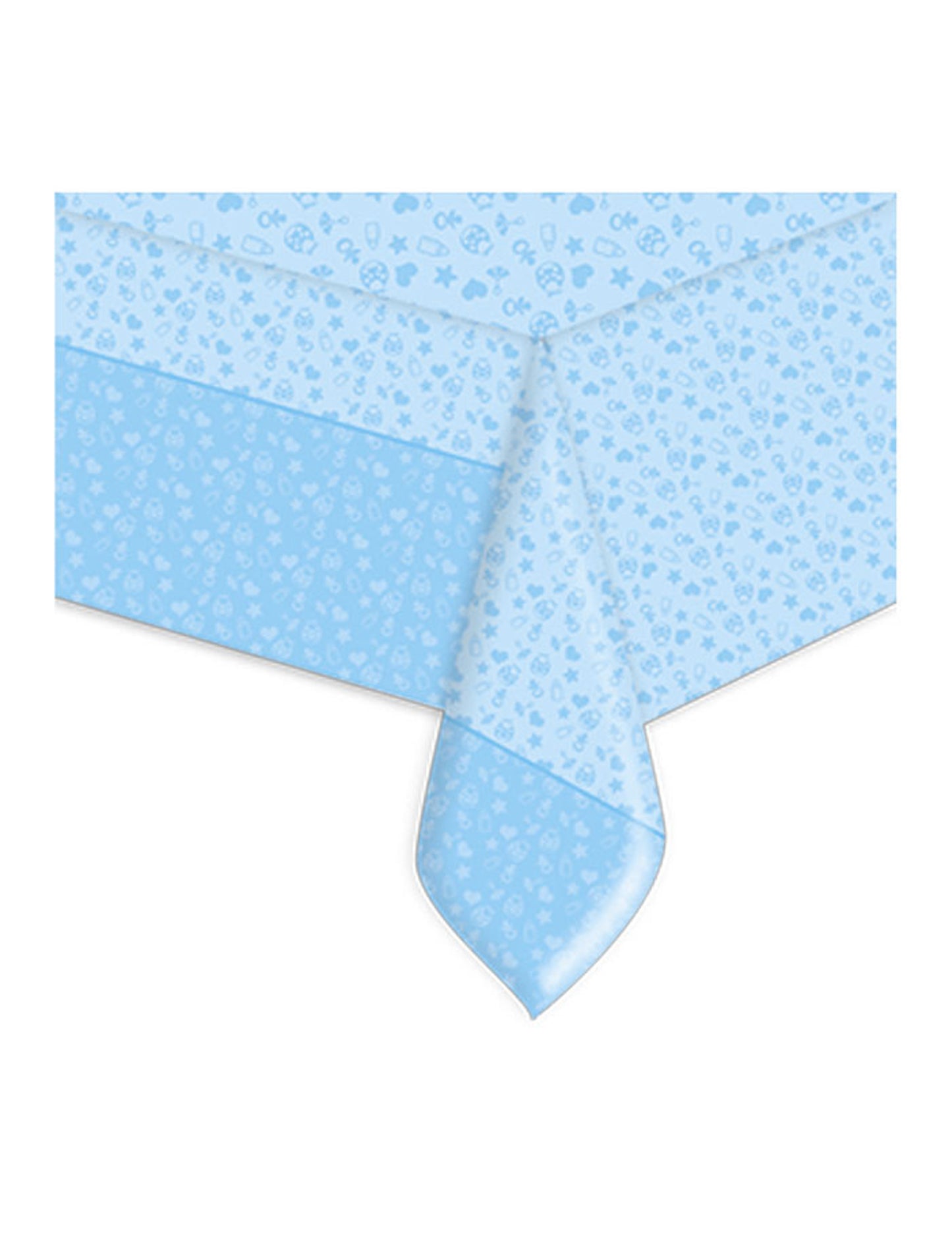 Kék műanyag terítő a keresztelőmre, 140 x 270 cm cm baba minták