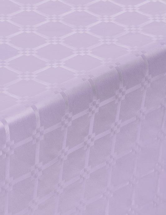 Détail du motif de la nappe en rouleau papier damassé lilas épais