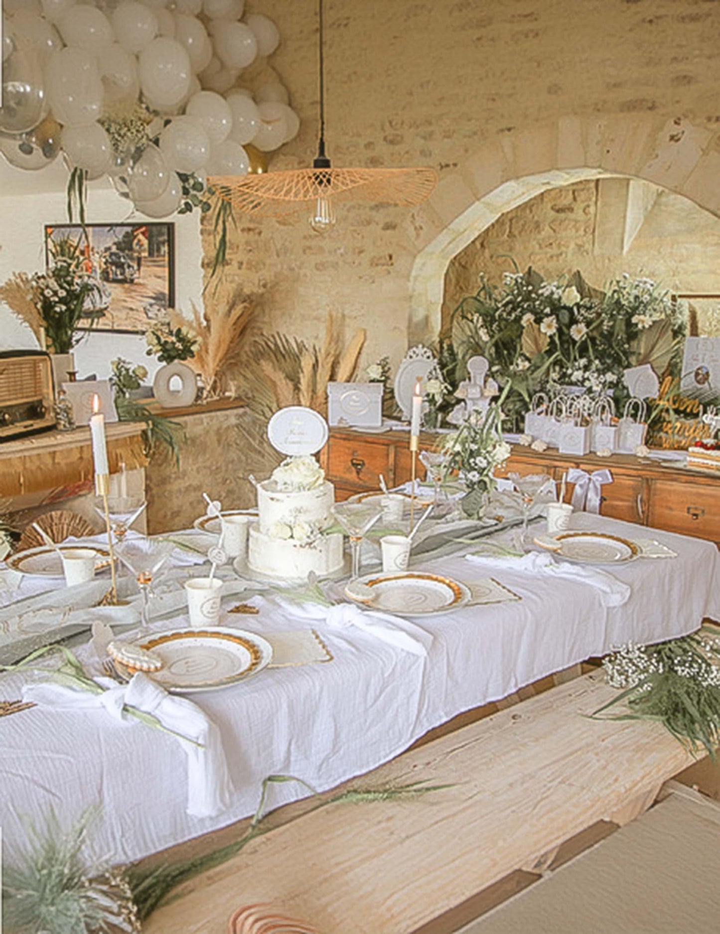 Fehér pamut géz terítő 130 x 240 cm elegáns és édes