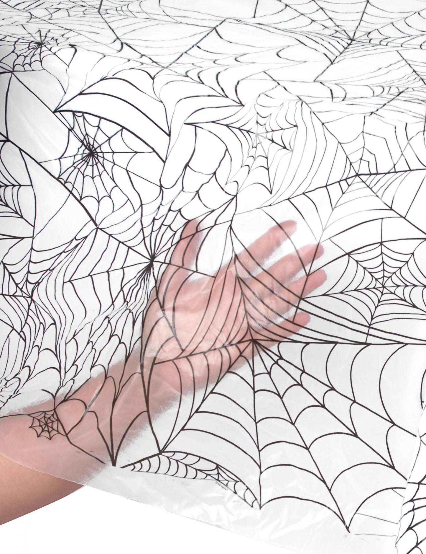 Átlátszó műanyag terítő Halloween pókvászon 137 x 274 cm