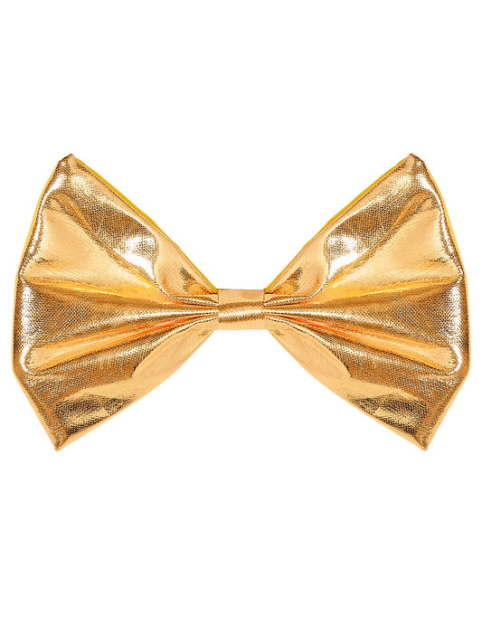 Vue de face du noeud papillon doré pour adulte