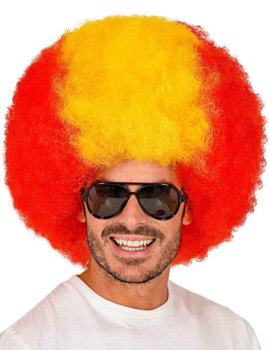 Spanyol szurkolói afro paróka felnőtteknek