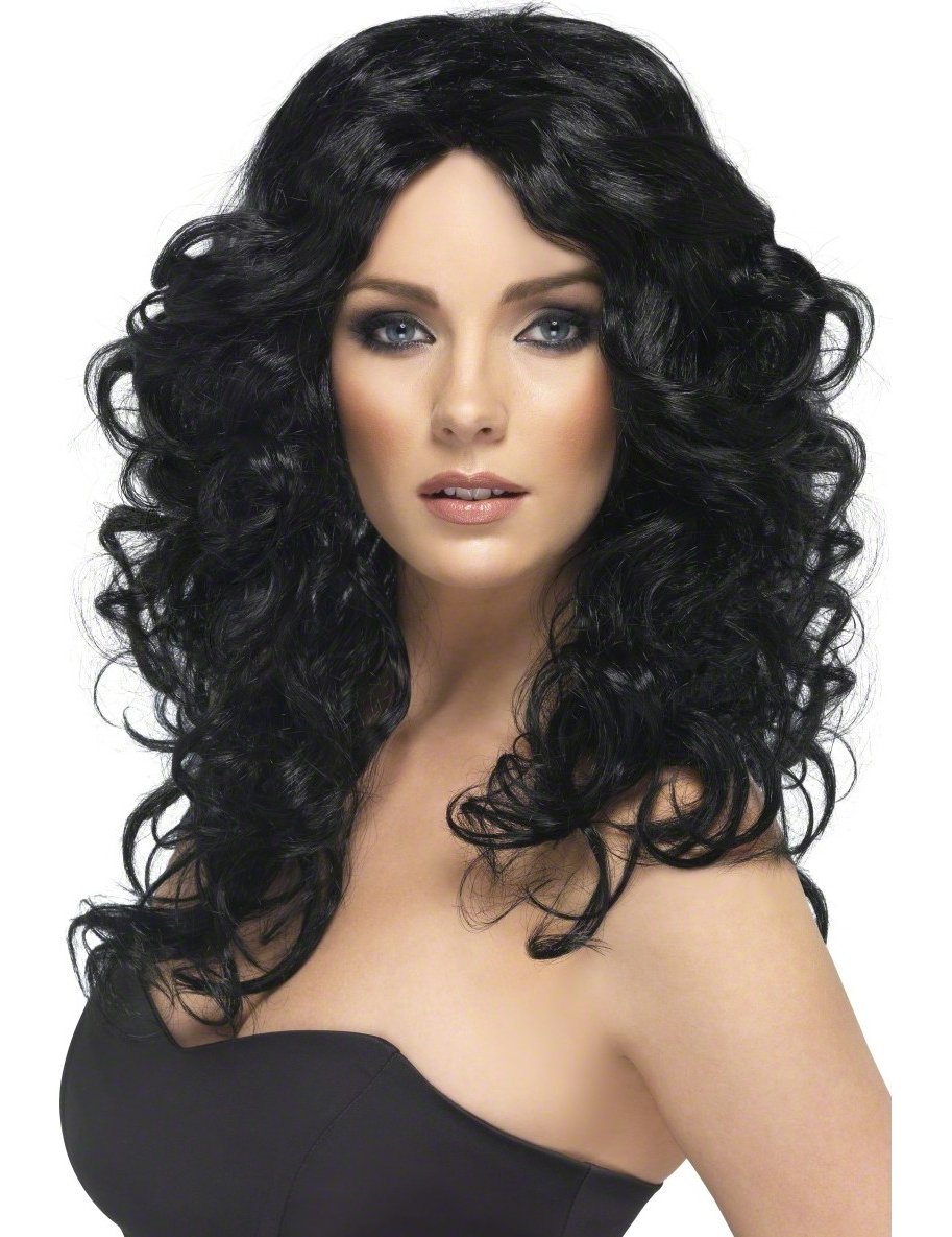 Hosszú göndör paróka fekete nőknek