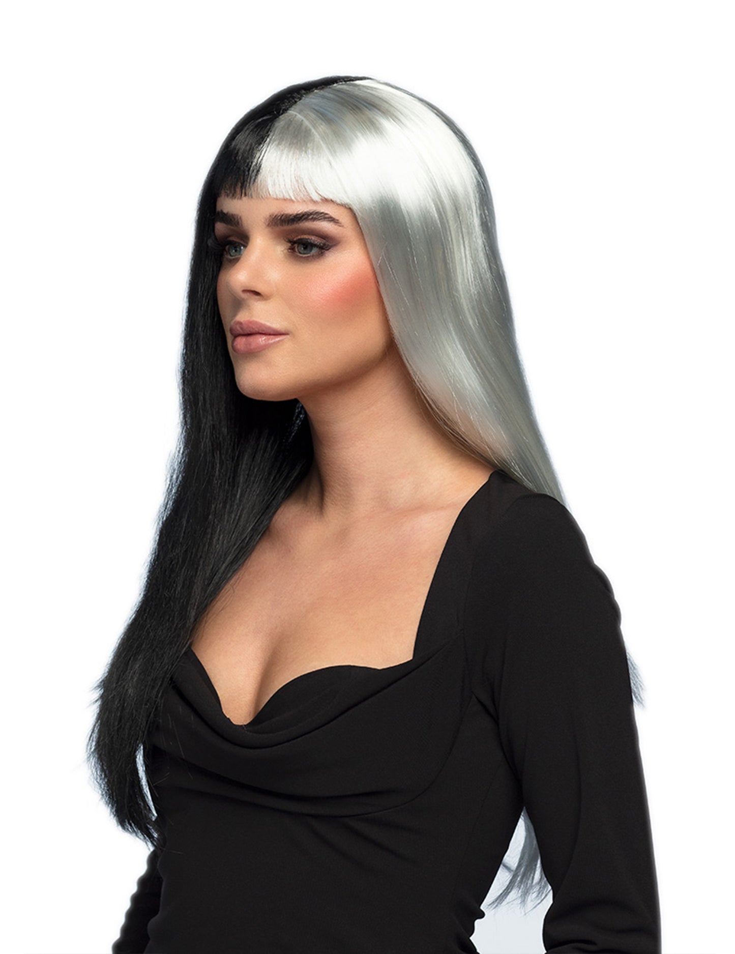 Sima fekete -fehér paróka nő